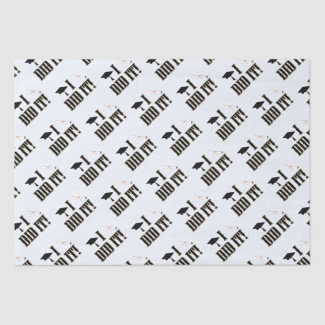 Western Grad Cap and Diploma Graduation  Tissue Paper (Front)