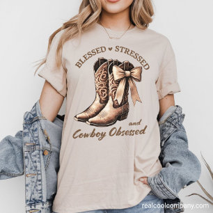 Western Graphic T-Shirt - Cowboy Obsessed Tri-Blend Shirt