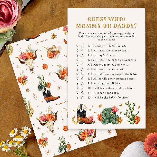 Western Guess Who Game (Western Theme Guess Who Game Card by Painted Paperie
)