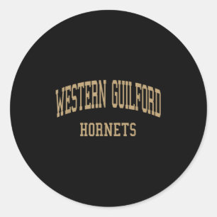 Western Guilford High School Hs Greensboro Nc Retr Classic Round Sticker