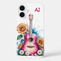 Western Guitar Daisies Sunflowers Personalised