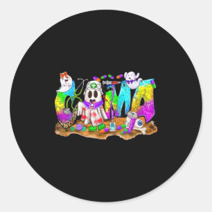 Western Halloween Cma Certified Medical Istant Nur Classic Round Sticker