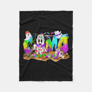 Western Halloween Cma Certified Medical Istant Nur Fleece Blanket