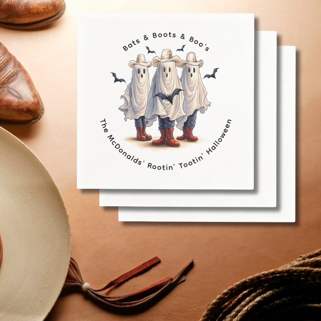  Western Halloween Funny Ghost Cowboys Custom   Napkin (Personalize with your own text.  See collection for matching items)