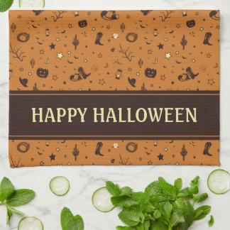 western hat and boots  tea towel