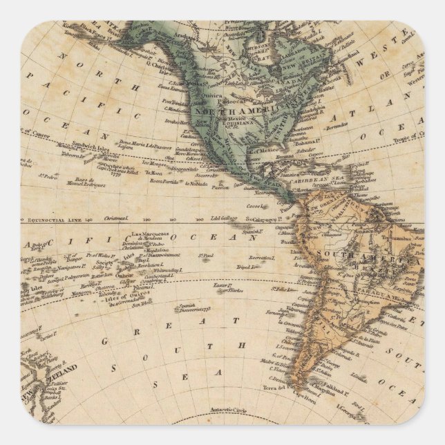 Western Hemisphere 5 Square Sticker (Front)