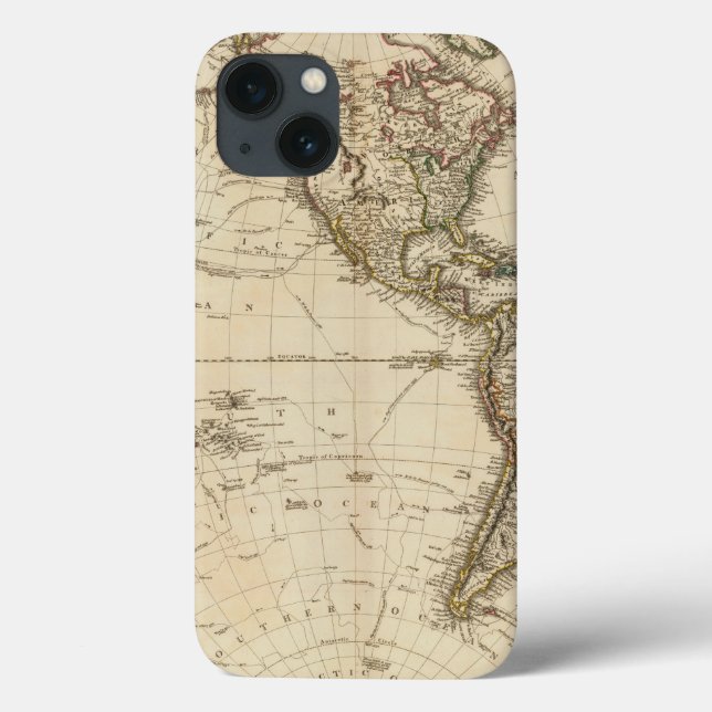 Western Hemisphere Circular Map Case-Mate iPhone Case (Back)