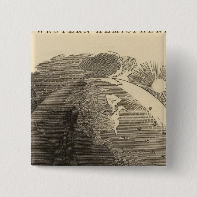 Western Hemisphere Map by Goodrich 15 Cm Square Badge (Front)