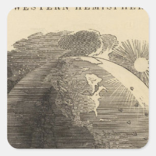 Western Hemisphere Map by Goodrich Square Sticker