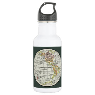 Western Hemisphere Map Globe Travel 532 Ml Water Bottle