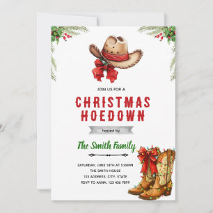 Western Hoedown Christmas Party invitation