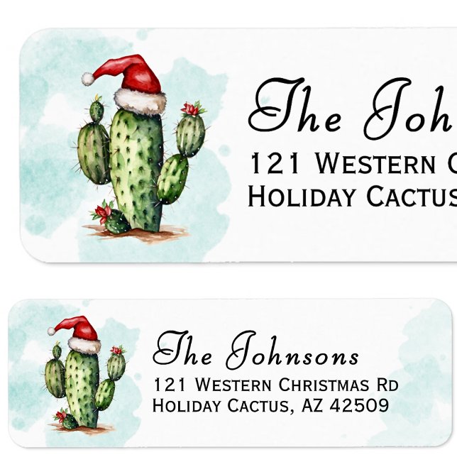Western Holiday Cactus Christmas Return Address Label (Western Holiday Cactus Christmas Return Address Label)