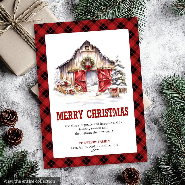 Western holiday card buffalo plaid country (Western holiday card buffalo plaid country

)