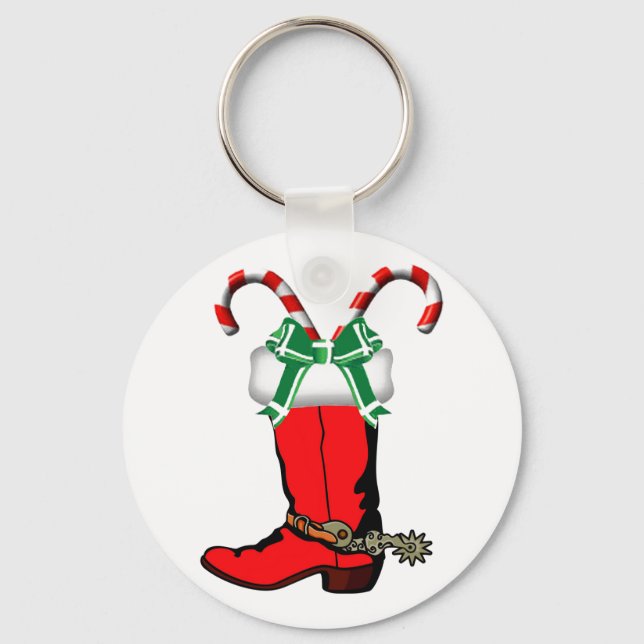 Western Holiday Keychain With Cowboy Boot (Front)