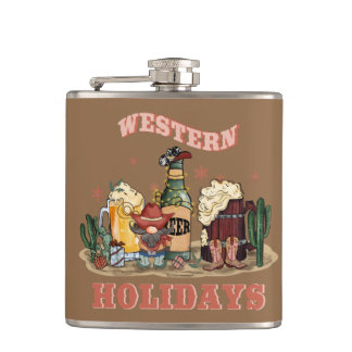 Western Holidays Adult Stocking Stuffer Hip Flask
