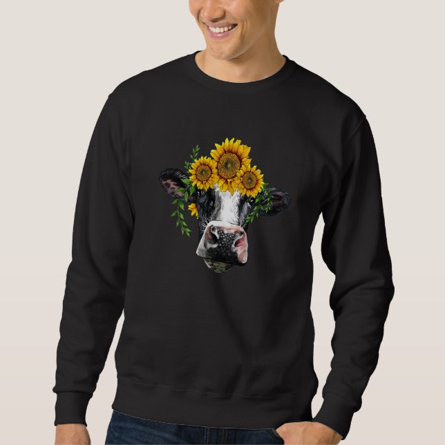 Western Holstein Cow Cute Holstein Portrait With S Sweatshirt (Front)