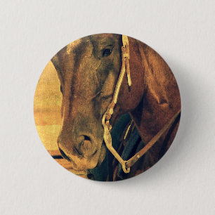 Western Horse 6 Cm Round Badge