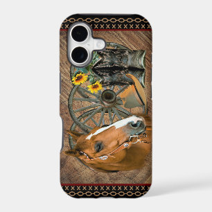Western Horse Cowboy Boots Cowboy Hat Wagon Wheel