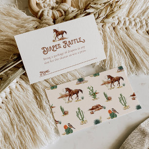 Western Horse Diaper Raffle Card 