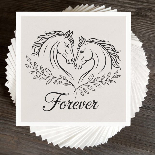 Western Horse Elegant Rustic Country Wedding Napkin (Creator Uploaded)