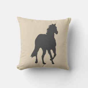 Western Horse Equestrian Pony Cowboy Brown Tan Cushion