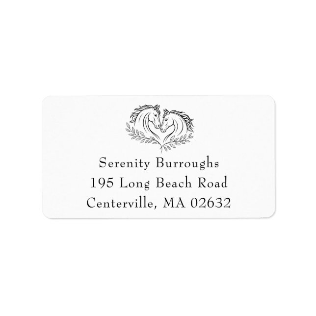 Western Horse Equestrian Rustic Country Wedding Label (Front)