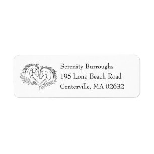 Western Horse Equestrian Rustic Country Wedding Return Address Label