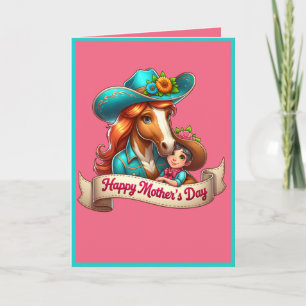 Western Horse Happy Mother's Day 4 Custom Card