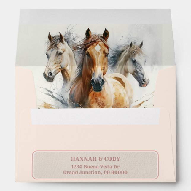 Western Horse Lovers Wedding Invitation Envelope (Back (Bottom))