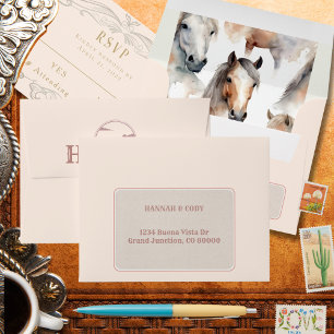 Western Horse Lovers Wedding RSVP Envelope