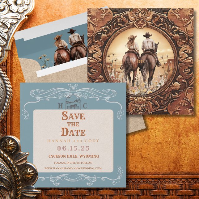 Western Horse Lovers Wedding Save the Date Card (Creator Uploaded)