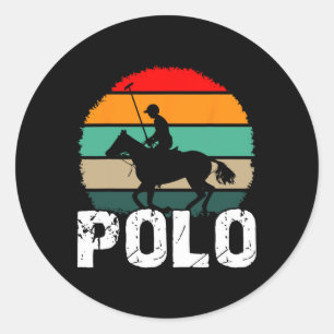 Western Horse Polo Practice Vintage Horseback Ridi Classic Round Sticker