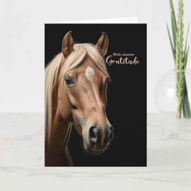 Western Horse Portrait Blank Thank You Card (Front)
