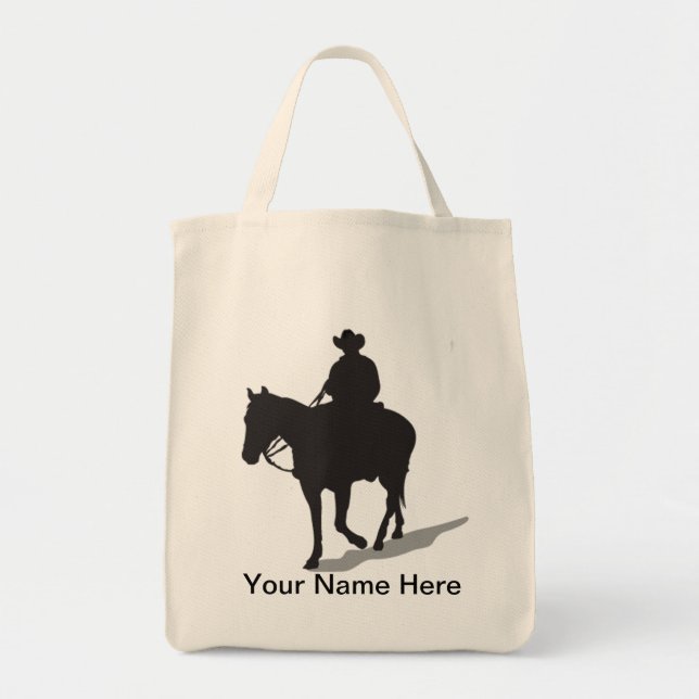 Western Horse & Rider Tote Bag (Front)