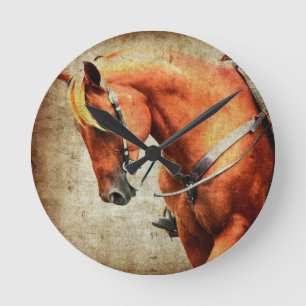 Western Horse Round Clock