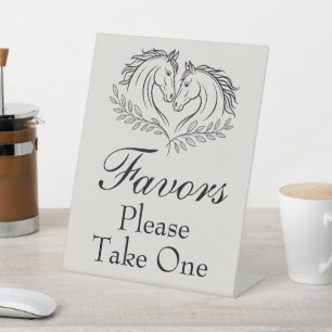 Western Horse Rustic Country Wedding Favour Pedestal Sign