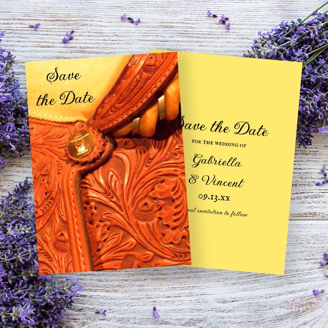 Western Horse Saddle Country Wedding Save the Date (Creator Uploaded)