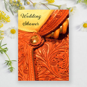 Western Horse Saddle Country Wedding Shower Invitation