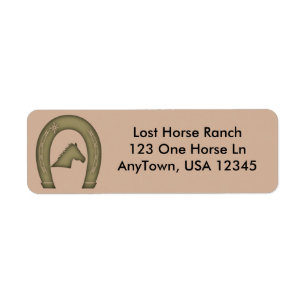 Western Horse Shoe Design Return Address Label