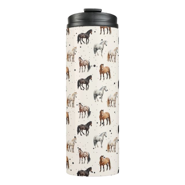 Western Horse Thermos  Thermal Tumbler (Front)