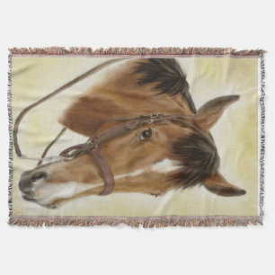 Western Horse Throw Blanket