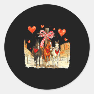 Western Horse Valentine Funny Western Valentines D Classic Round Sticker