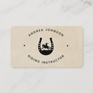 Western Horseback Riding Instructor Horseshoe Cool Business Card