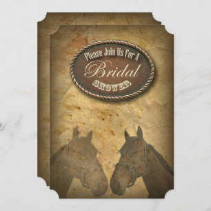 Western Horses Cowgirls Bridal Shower Invitation
