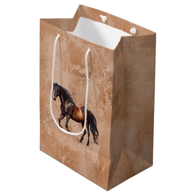Western Horses Medium Gift Bag (Front Angled)