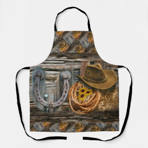 Western Horseshoe Cowboy Hat Lasso Apron