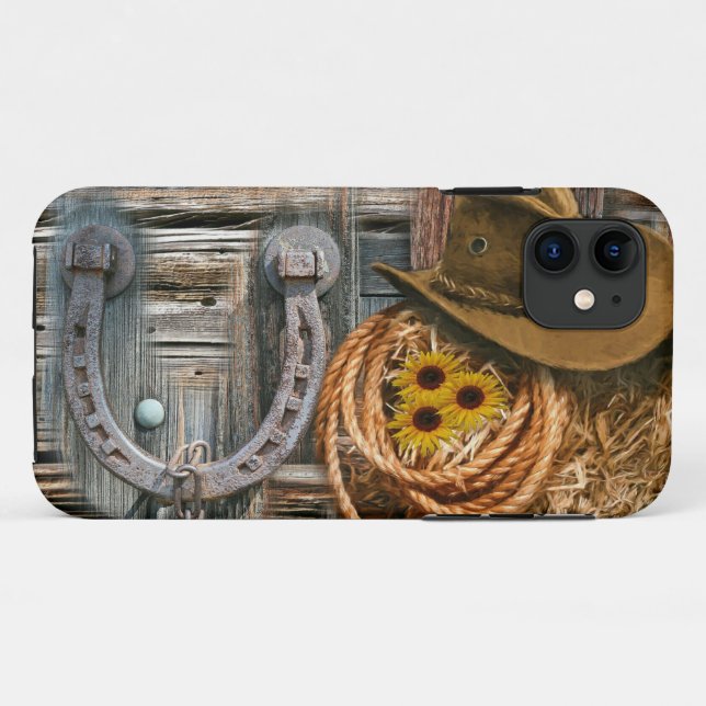 Western Horseshoe Cowboy Hat Lasso Case-Mate iPhone Case (Back (Horizontal))