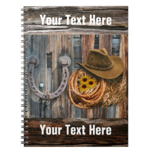Western Horseshoe Cowboy Hat Lasso Notebook
