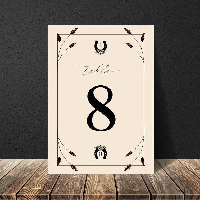 Western Horseshoe Monogram Table Number 8 Wedding (Creator Uploaded)