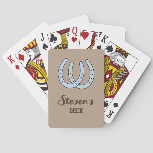 Western Horseshoe Personalised Playing Cards  (Back)